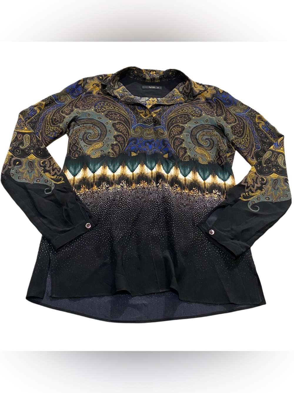 Etro Printed Multicolor Silk Button Up Top Blouse EU 38 / US 2